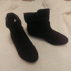 Short Black Suede Ankle Boots